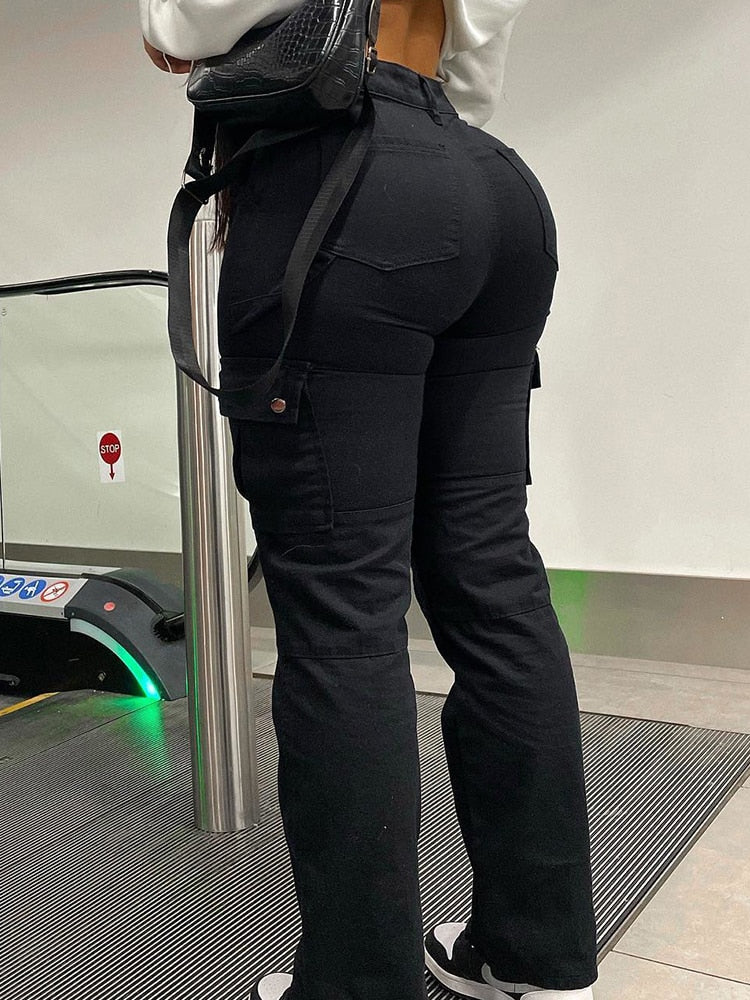 Ms Pretty High Waist Slim Fit Stylish Cargo Pants